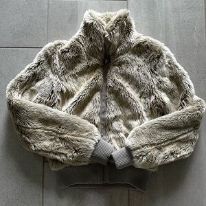 Forever New Grey Fur Jacket S